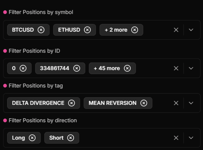 Position filters preview